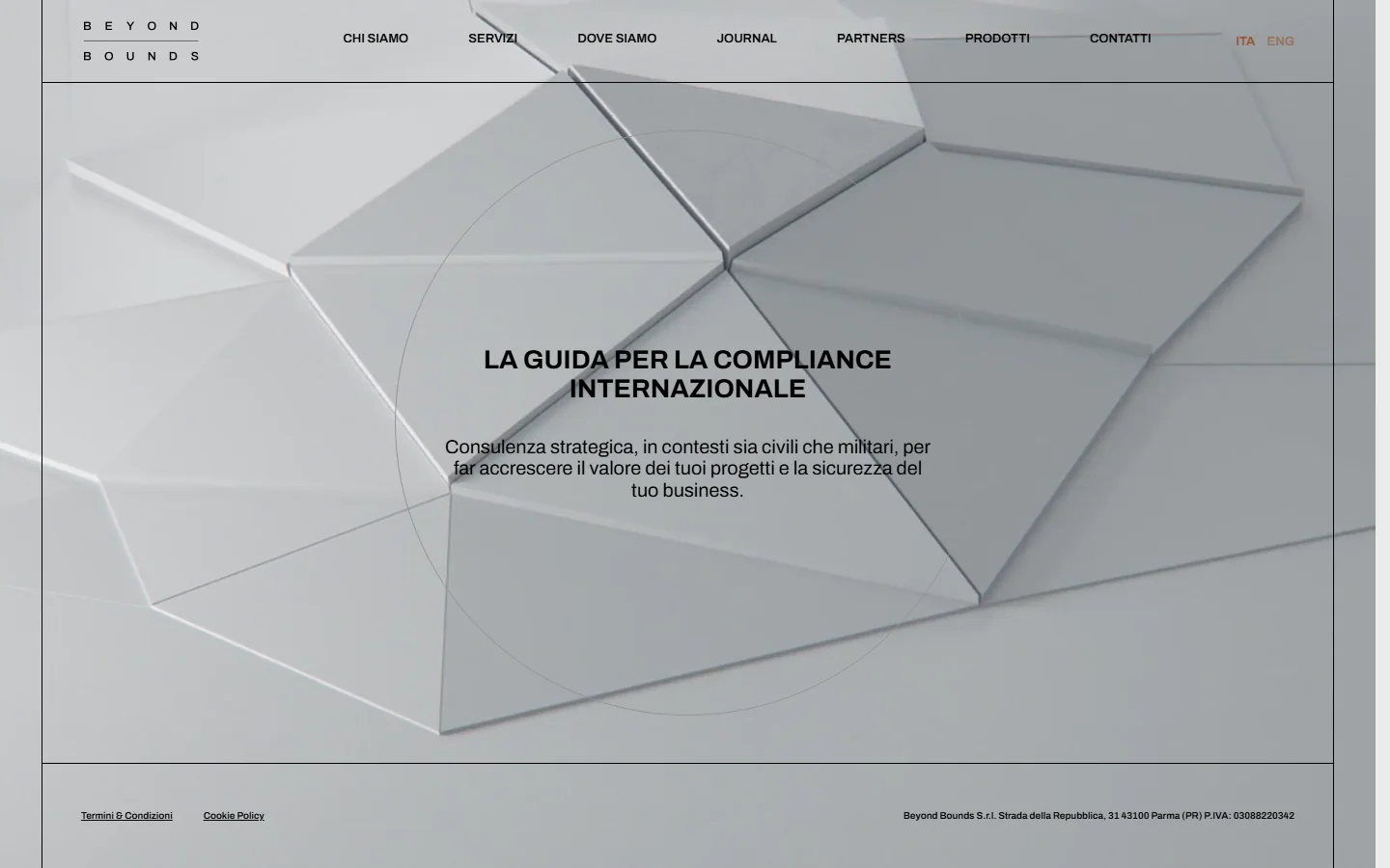 Schermata della home page del progetto Beyond Bounds