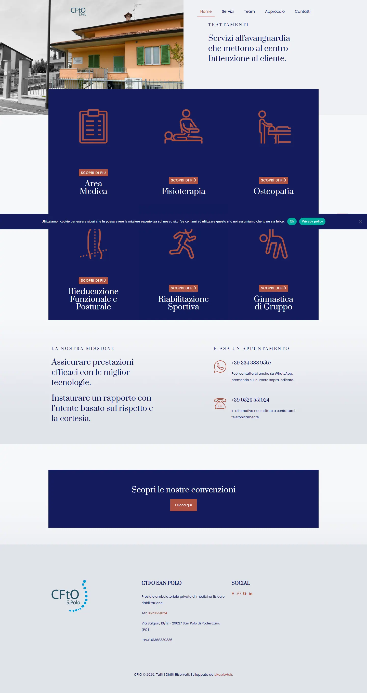 Schermata della home page del progetto CFTO San Polo