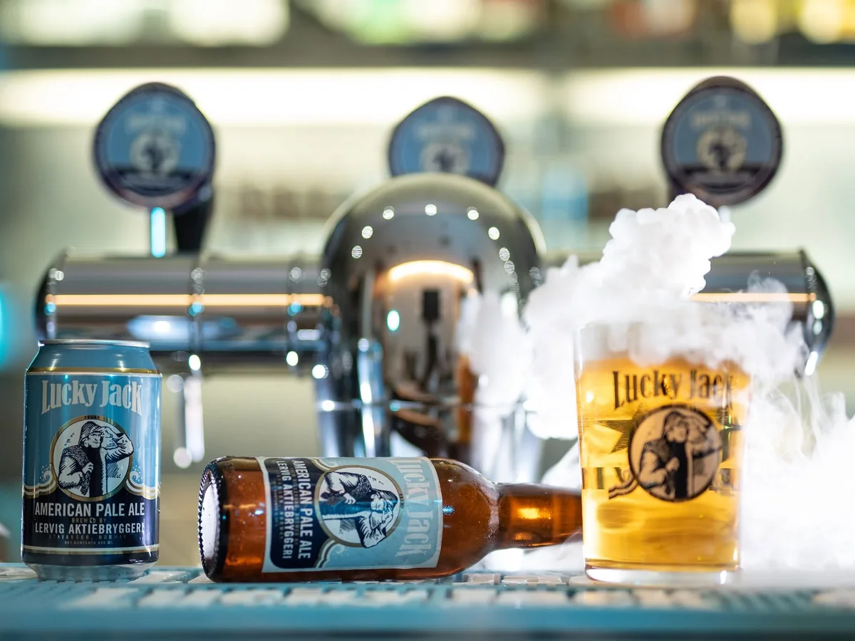 Birre Lucky Jack sul bancone, foto fornita per il progetto